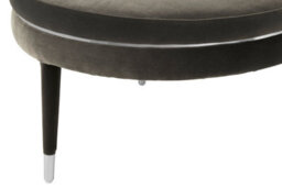 Orsina Black Velvet Footstool With Gold Stainless Steel Trim,footrest With Rubberwood Feet,modern Fabric Pouffe - thumbnail 5