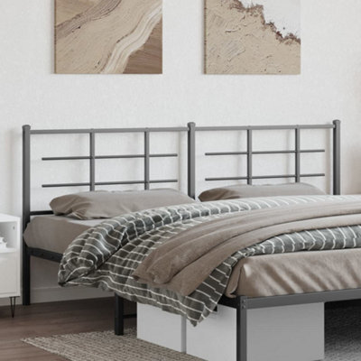 Berkfield Metal Headboard Black 200 Cm - image 1