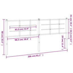Berkfield Metal Headboard Black 200 Cm - thumbnail 6