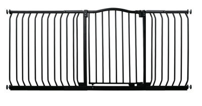 Bettacare Curved Top Dog Gate, 225Cm - 234Cm, Matt Black, Pressure Fit Pet Gate For Dog And Puppy, Pet And Dog Barrier - image 1