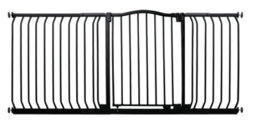 Bettacare Curved Top Dog Gate, 225Cm - 234Cm, Matt Black, Pressure Fit Pet Gate For Dog And Puppy, Pet And Dog Barrier - thumbnail 1