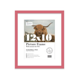 "12X10"" Pink Frame With Mount For 9X7"" Pictures 20mm Thin Edge Portrait And Landscape Display With Wall Hooks And Kickstand" - thumbnail 1