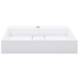 Berkfield Chic Wash Basin 60X38X11 Cm Mineral Cast/marble Cast White - thumbnail 3