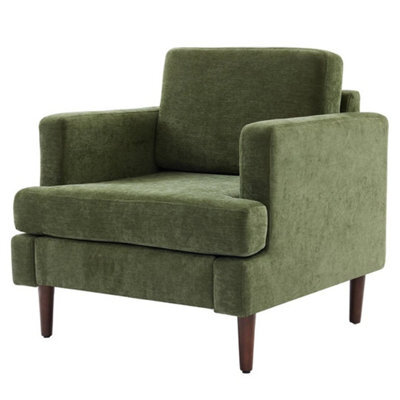 Upholstered Accent Armchair Single Sofa For Living Room Bedroom With Wood Legs - image 1