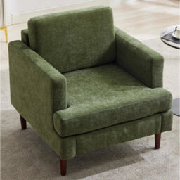 Upholstered Accent Armchair Single Sofa For Living Room Bedroom With Wood Legs - thumbnail 4