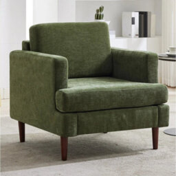 Upholstered Accent Armchair Single Sofa For Living Room Bedroom With Wood Legs - thumbnail 6