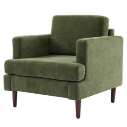 Upholstered Accent Armchair Single Sofa For Living Room Bedroom With Wood Legs - thumbnail 1