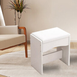 Mondeer White Dressing Table Stool Makeup Chair Soft Padded Cushion Piano Seat - thumbnail 8