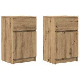 Berkfield Bedside Cabinets 2 Pcs Artisan Oak 39X35X65 Cm Engineered Wood - thumbnail 2