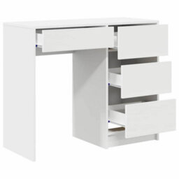 Berkfield White Writing Desk White Mdf Medium Storage White Writing Desk - thumbnail 4
