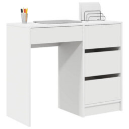 Berkfield White Writing Desk White Mdf Medium Storage White Writing Desk - thumbnail 3