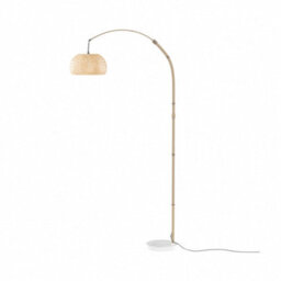 Komore Rustic Freestanding Floor Light Handwoven Bamboo Lampshade Marble Base,e27 - thumbnail 2