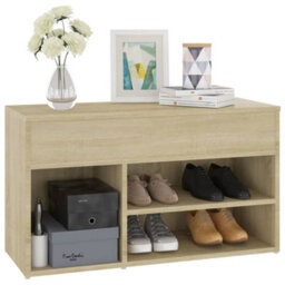 Walplus Shoe Bench Sonoma Oak 80X30X45 Cm Engineered Wood - thumbnail 4