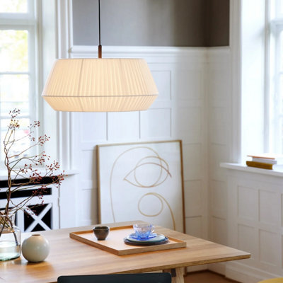 Nordlux Dicte Textile Pendant Light Hand Pleated White,mains - image 1