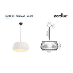 Nordlux Dicte Textile Pendant Light Hand Pleated White,mains - thumbnail 7