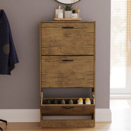 Lassic Vida Designs 3 Drawer Shoe Cabinet, Antique Brown - thumbnail 5