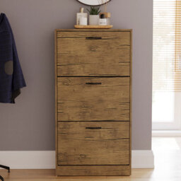 Lassic Vida Designs 3 Drawer Shoe Cabinet, Antique Brown - thumbnail 4