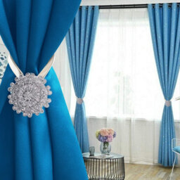Living And Home Elegant Stylish Exquisite Silver Luxurious Crystal Magnetic Curtain Tiebacks Set Of 2 - thumbnail 2