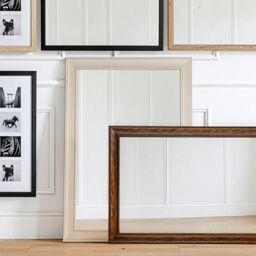 Beige Rectangular Wall-Mounted Framed Mirror, (H)87Cm (W)61Cm - thumbnail 5