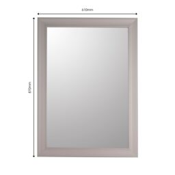 Beige Rectangular Wall-Mounted Framed Mirror, (H)87Cm (W)61Cm - thumbnail 6