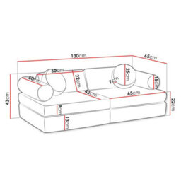 Living Room Upholstered Bench With Foam Core, Freestanding Design Plus Loose Back Cushions 130 X 65 X 43 Light Grey - thumbnail 4
