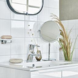 Smedbo Polished Chrome Double Sided 200mm Mirror With 3X Magnification Freestanding Bathroom Mirror For Makeup Or Shaving - thumbnail 2
