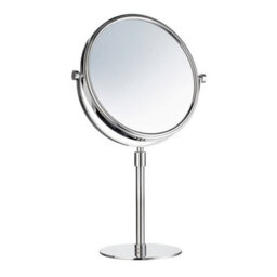 Smedbo Polished Chrome Double Sided 200mm Mirror With 3X Magnification Freestanding Bathroom Mirror For Makeup Or Shaving