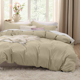 Bedlooms Cream Cotton Duvet Cover Set, Breathable & Anti-Allergic Bedding Set, King 230X220Cm - thumbnail 6