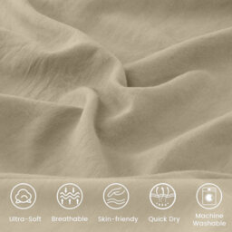 Bedlooms Cream Cotton Duvet Cover Set, Breathable & Anti-Allergic Bedding Set, King 230X220Cm - thumbnail 4