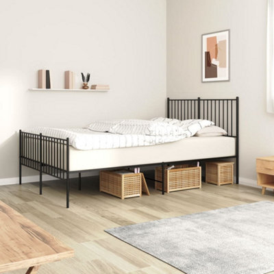 Berkfield Metal Bed Frame With Headboard And Footboard Black 140X200 Cm - image 1