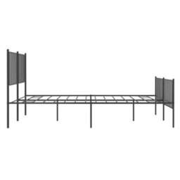 Berkfield Metal Bed Frame With Headboard And Footboard Black 140X200 Cm - thumbnail 6