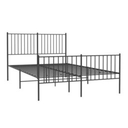 Berkfield Metal Bed Frame With Headboard And Footboard Black 140X200 Cm - thumbnail 4