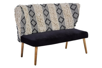 Orsina Moroccan Style 2-Seater Sofa With Carved Wood Frame, Handcrafted Traditional Sofa With Ornate Detailing - image 1