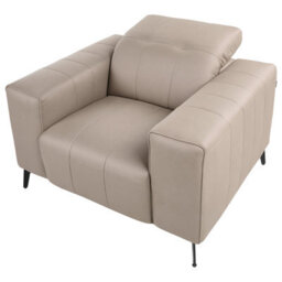 Beliani Faux Leather Armchair Taupe Ommel - thumbnail 8