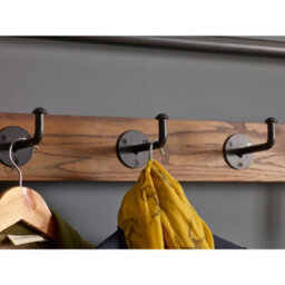 Oakham Premium Hawthorn Hallway Stand With Bench In Black And Brown - thumbnail 5