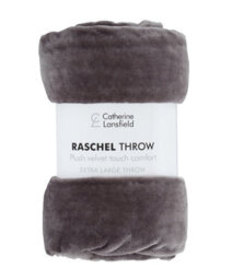 Catherine Lansfield Extra Large Raschel Velvet Touch 200X240Cm Blanket Throw Charcoal Grey - thumbnail 3