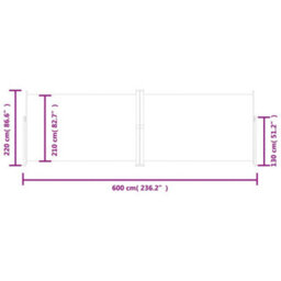 Walplus Retractable Side Awning Garden Sun Shade Canopy Gazebo For Back Door, Porch, Patio Red 220X600 Cm - thumbnail 8