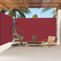 Walplus Retractable Side Awning Garden Sun Shade Canopy Gazebo For Back Door, Porch, Patio Red 220X600 Cm