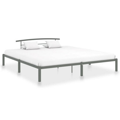 Berkfield Bed Frame Grey Metal 200X200 Cm - image 1