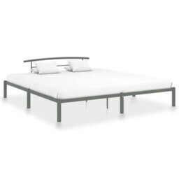 Berkfield Bed Frame Grey Metal 200X200 Cm - thumbnail 1