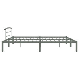 Berkfield Bed Frame Grey Metal 200X200 Cm - thumbnail 4