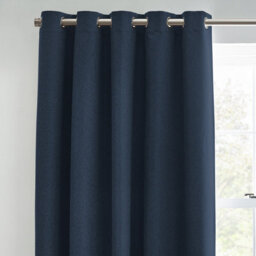 furn. Furn Dawn Textured Blackout Eyelet Curtain Pair Midnight (W)229Cm X (D)183Cm - thumbnail 3