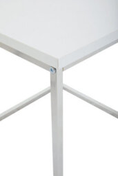Orsina Sleek Design Matte White Nest Of 3 Tables With Chrome Finish, Modern Design Nesting Tables For Livingroom - thumbnail 3