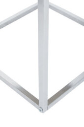 Orsina Sleek Design Matte White Nest Of 3 Tables With Chrome Finish, Modern Design Nesting Tables For Livingroom - thumbnail 4