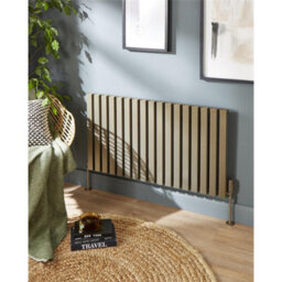 Clifton 575mm (H) X 404mm (W) - Bronze Double Panel Horizontal Aluminium Radiator (Ryhall) - (0.57M X 0.40M) - Depth 74.5mm