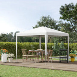 Outsunny Garden Gazebo Marquee Party Tent Wedding Canopy Patio White 2.7 X 2.7M - thumbnail 1
