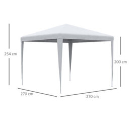 Outsunny Garden Gazebo Marquee Party Tent Wedding Canopy Patio White 2.7 X 2.7M - thumbnail 3
