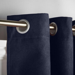 Luxury Living Velvet Chenille Thermal Fleece Lined Ring Top Door Curtain 137Cm X 213Cm Navy - thumbnail 8