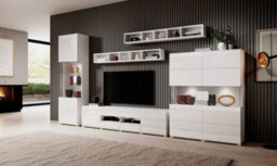 Arte Minimalist Toledo 40 Tv Cabinet 208Cm - Pure White Gloss: Sleek Storage Solution For Contemporary Living Spaces - thumbnail 3