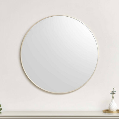 Melody Maison Large Round Champagne Wall Mirror - 80Cm X 80Cm - image 1